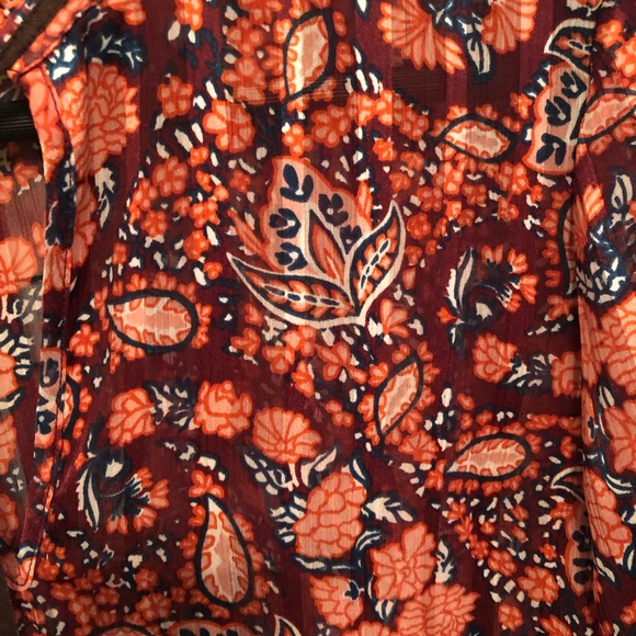Lucky Brand Sheer Paisley Print Blouse - Picture 6 of 8